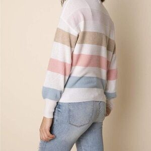 27 Miles Malibu Dominique striped cashmere blend sweater sz Small